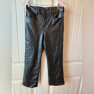 Banana Republic Faux Leather Black Cropped Bootcut Pants